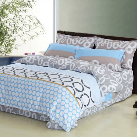 金露家紡全棉四件套8090蘭J001 舒適睡眠的藝術(shù)品